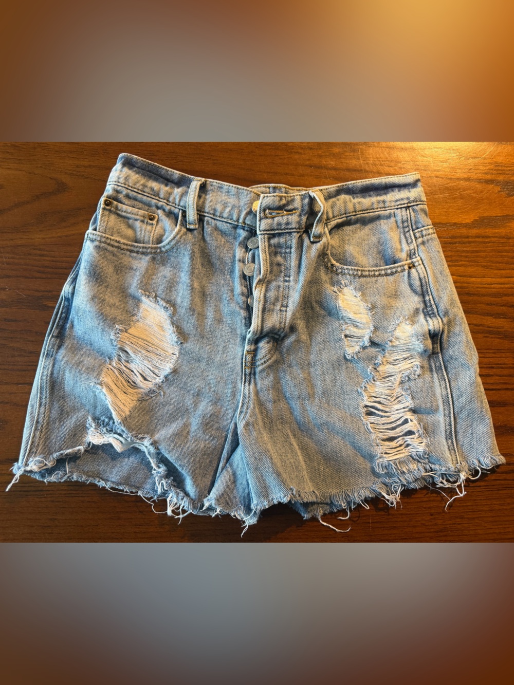 Pacsun Light Wash Distressed Denim Shorts